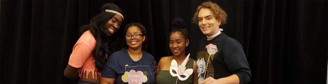 Students of the LGBTQ & Gender Program taking a photo together.