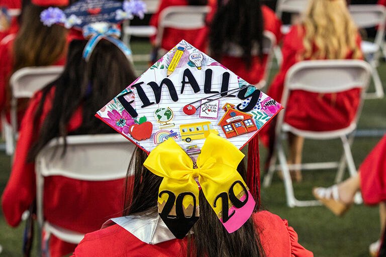 Graduation cap that says finally