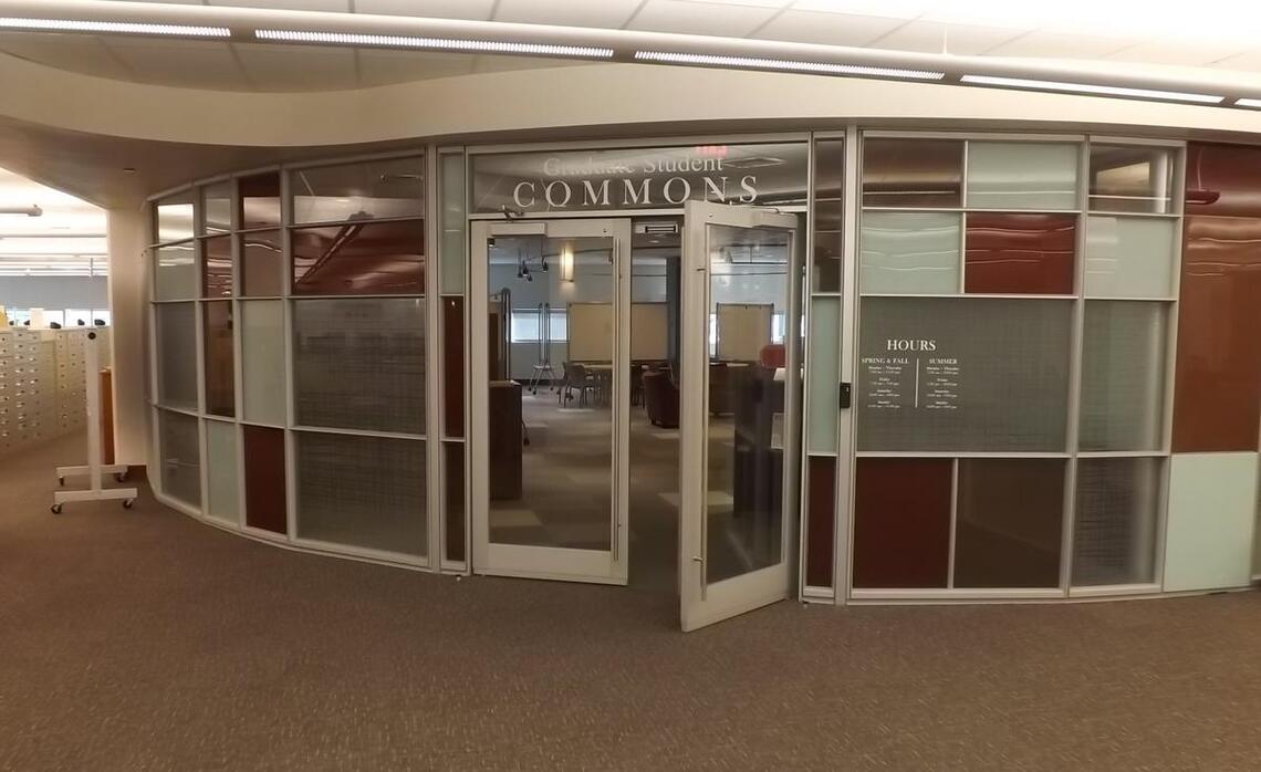 Photo of the entrance to the Graduate Student Commons