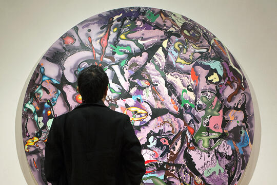 Person viewing artwork