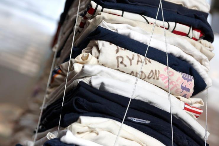 "Common Threads" was created from about 2,000 of the more than 5,000 T-shirts left in front of the New York-New York Hotel Casino in the months following the Sept. 11 terrorist attacks.