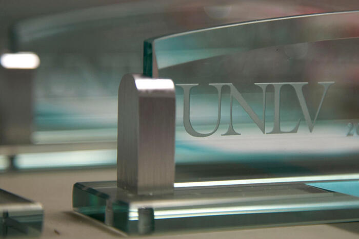 Glass UNLV plaque