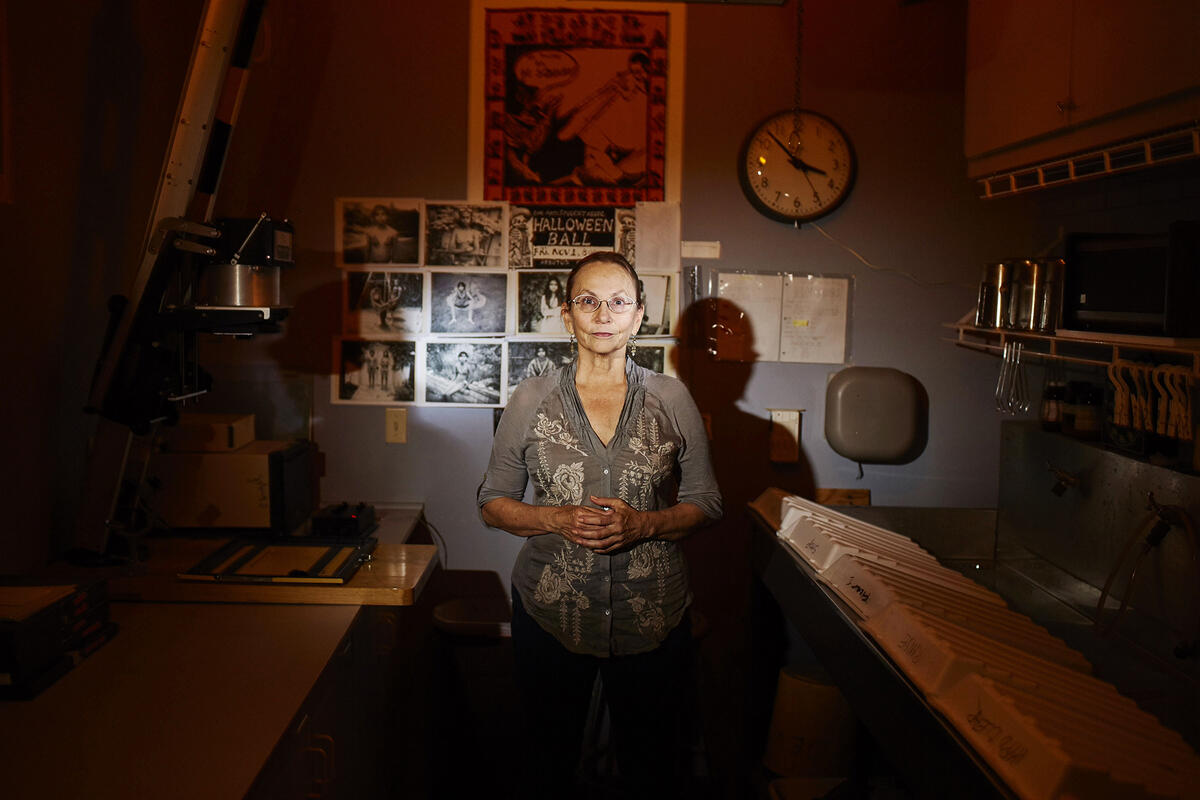 Catherine Angel in her home photography studio