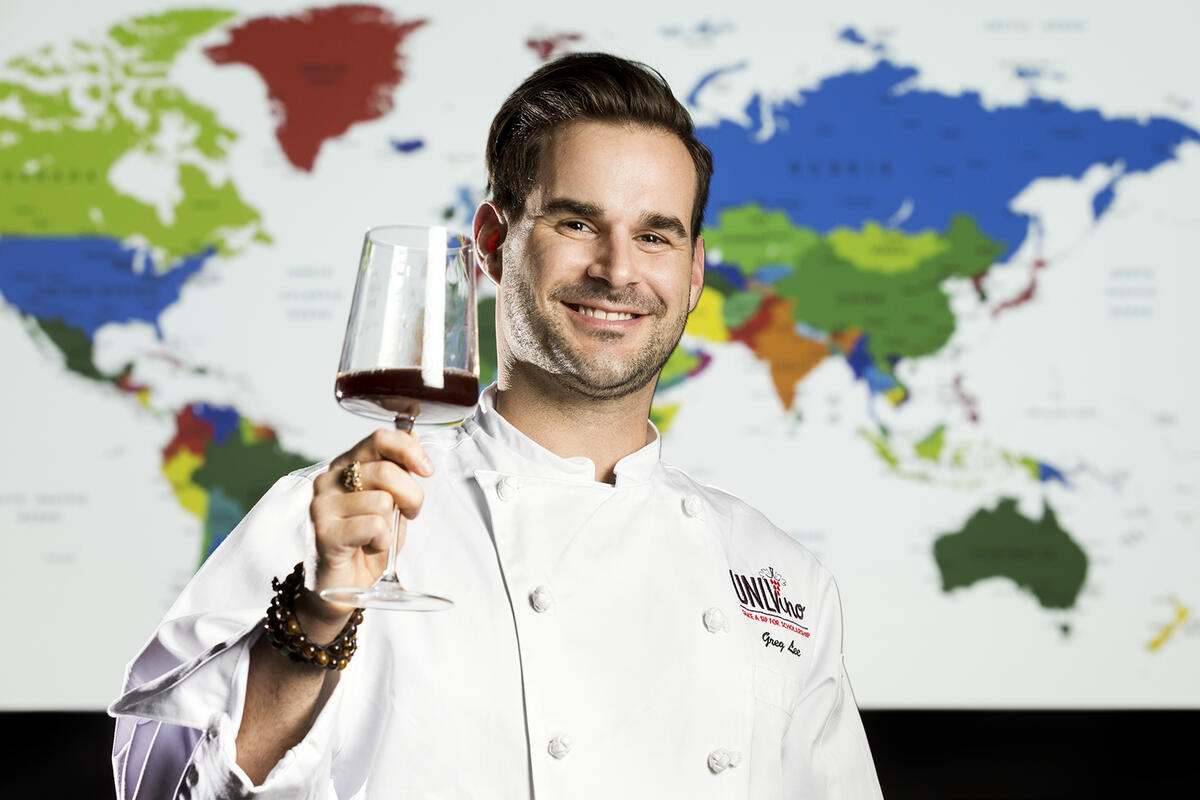 Portrait of UNLV hospitality student Greg Lee