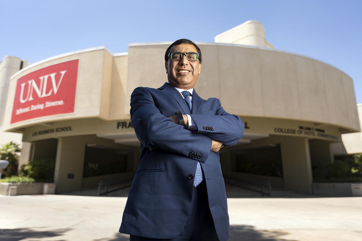 Portrait of man in front of UNLV building