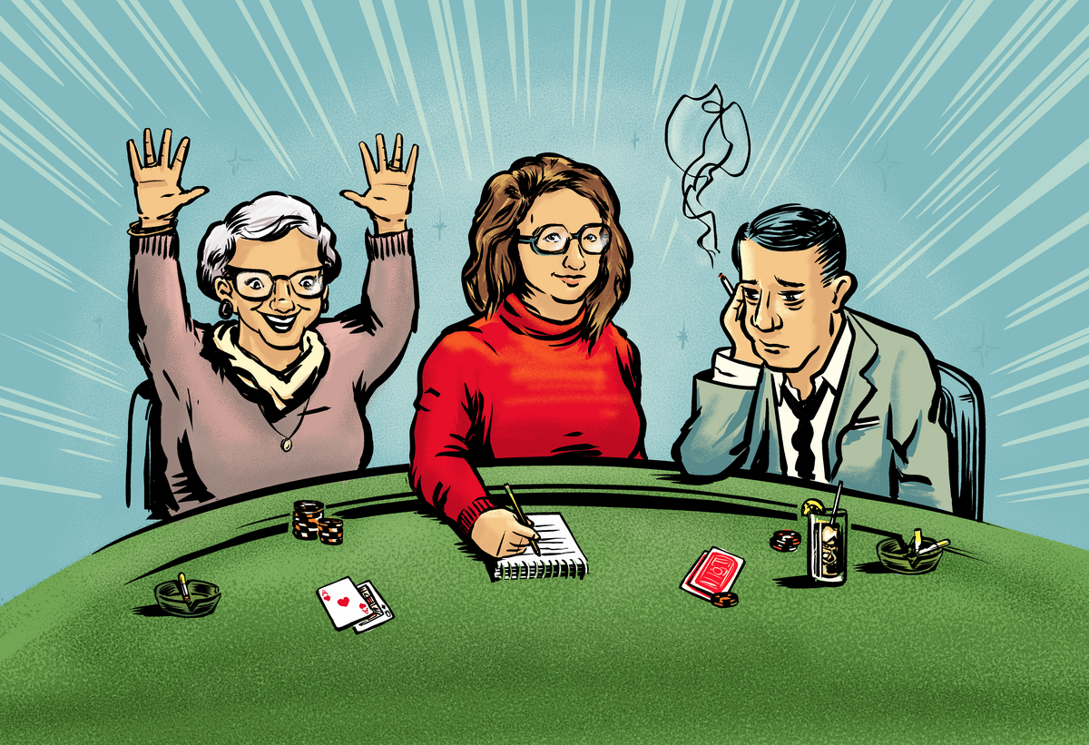 illustration of blackjack players