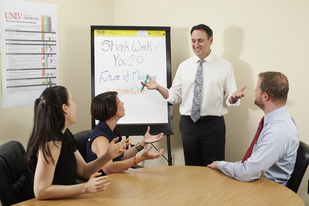 Mark Guadagnoli speaks to students