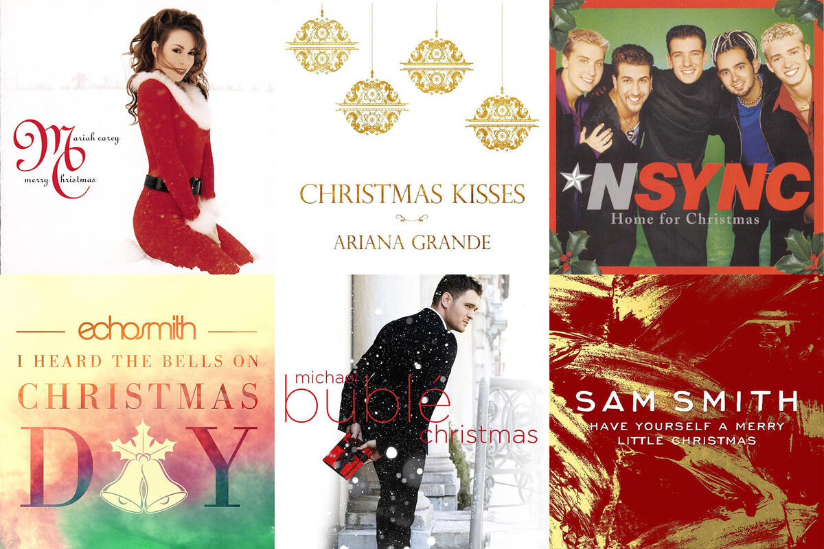 A selection of album covers from Mariah Carey, NSync, Michael Buble, Sam Smith and others
