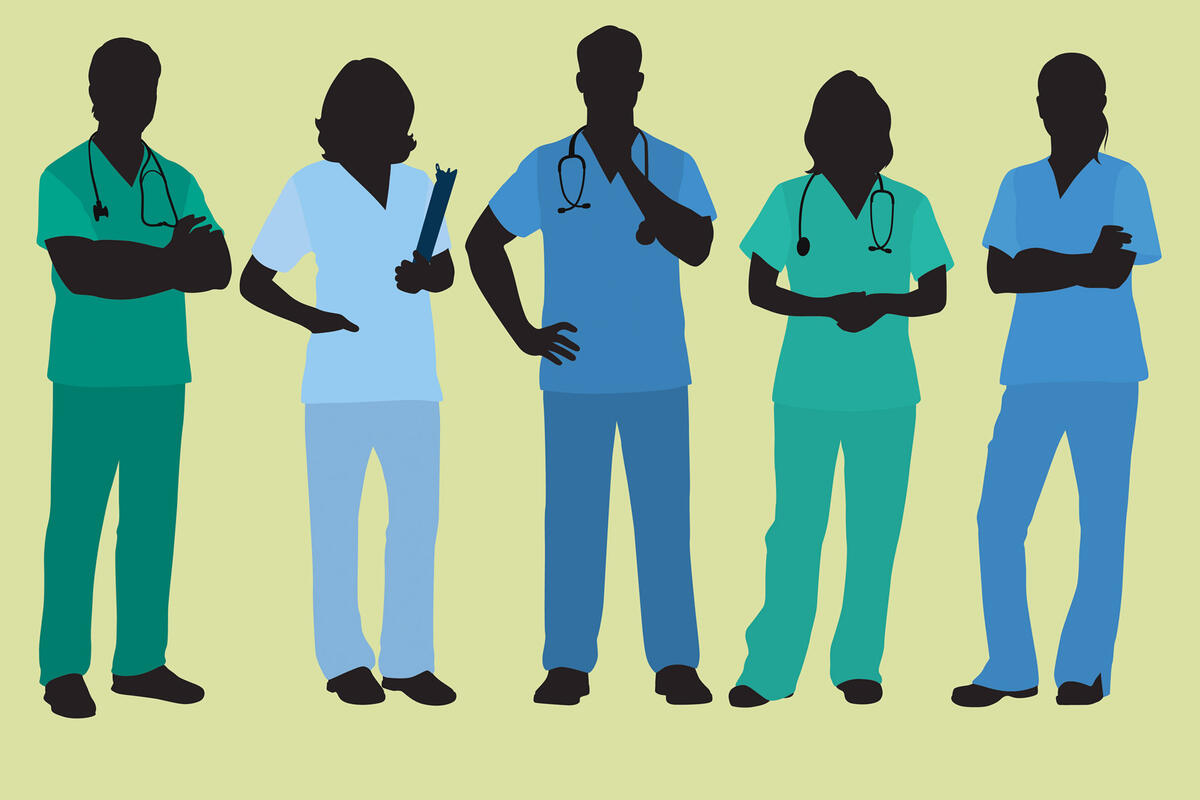 An illustration of nurses standing in a row
