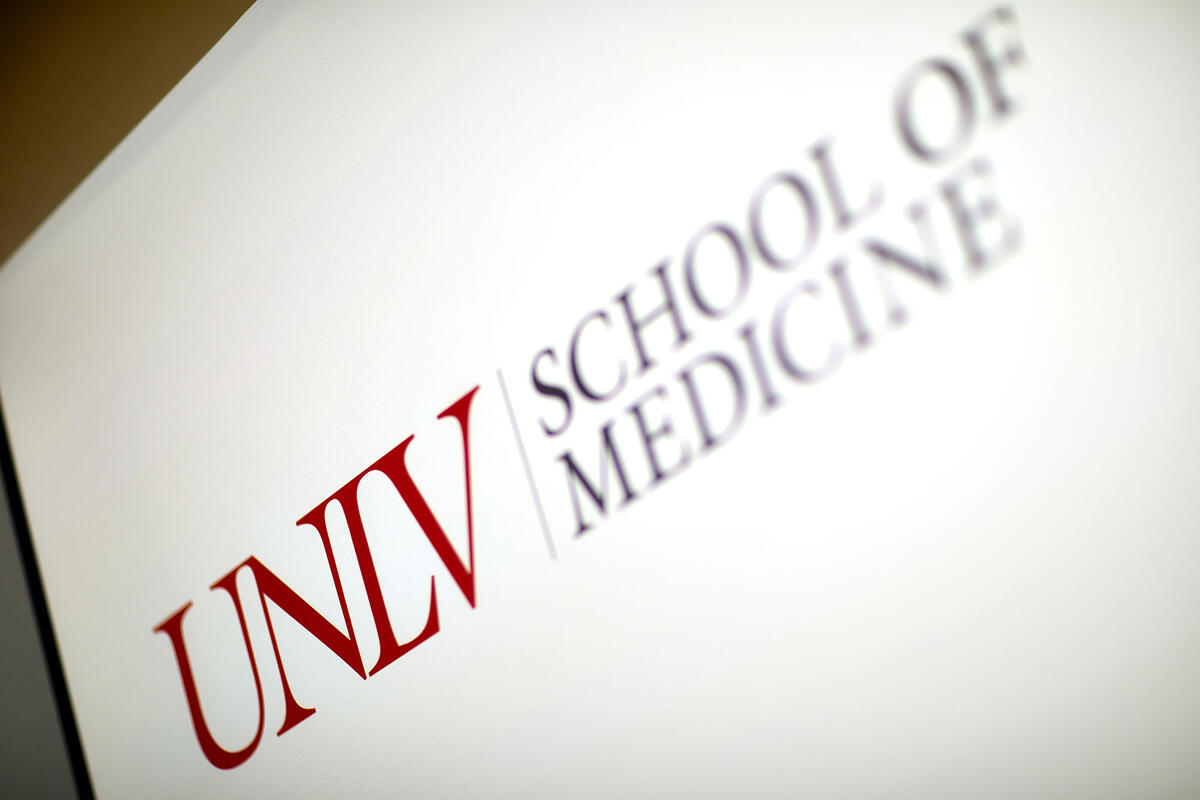 a sign reading "UNLV School of Medicine"