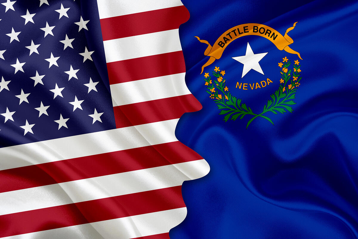 U.S. and Nevada Flag