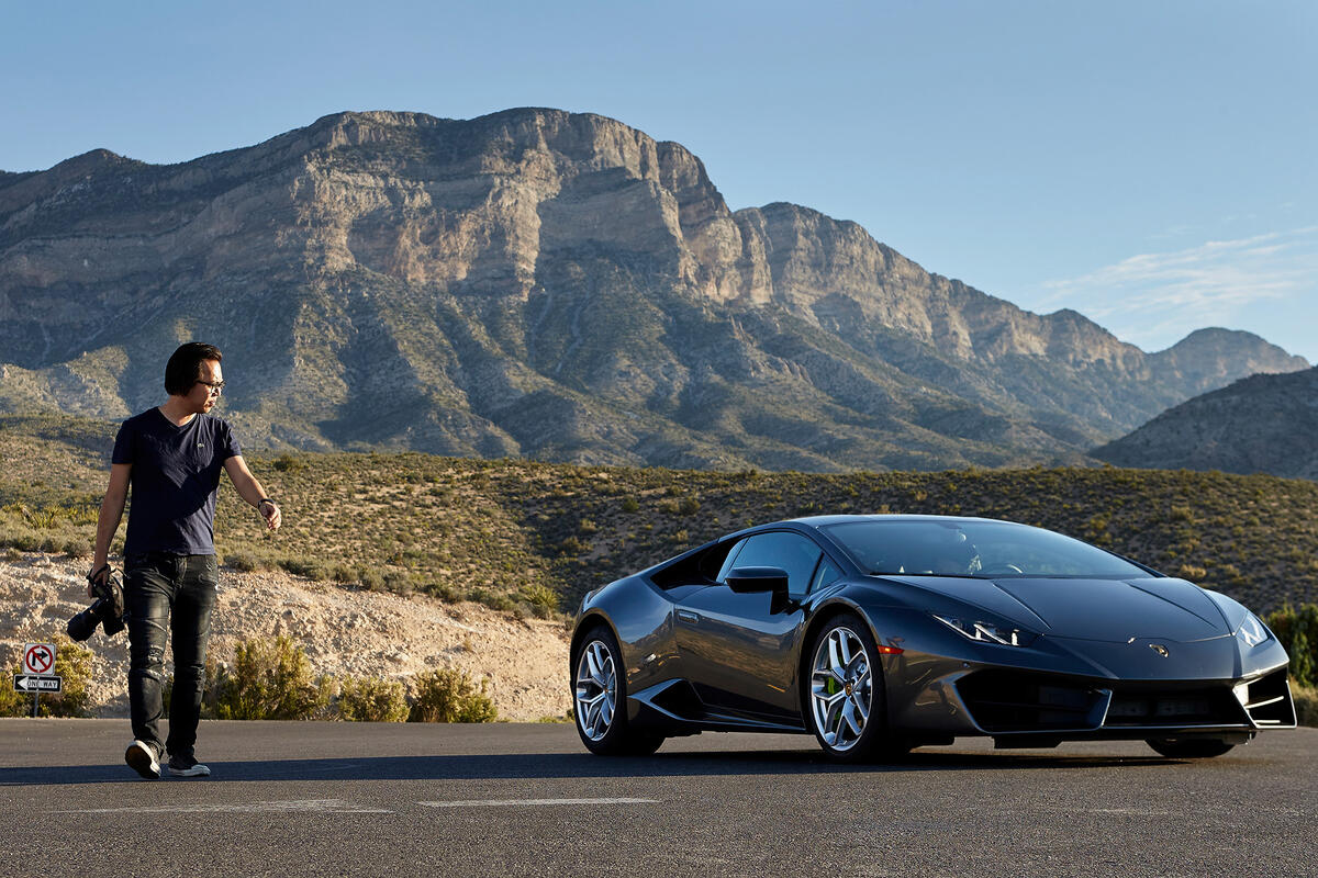 Jordan Shiraki photographs a Lamborghini