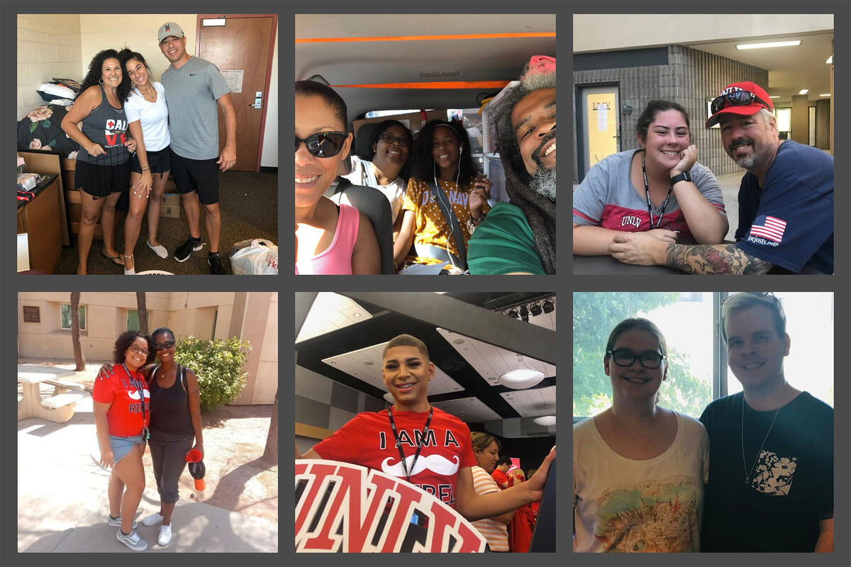 collage of students and families