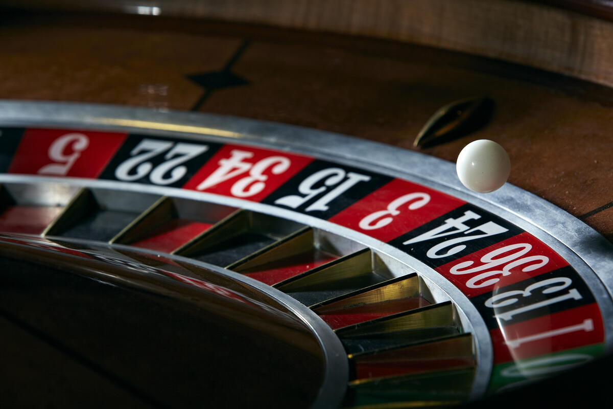 Close up of roulette table