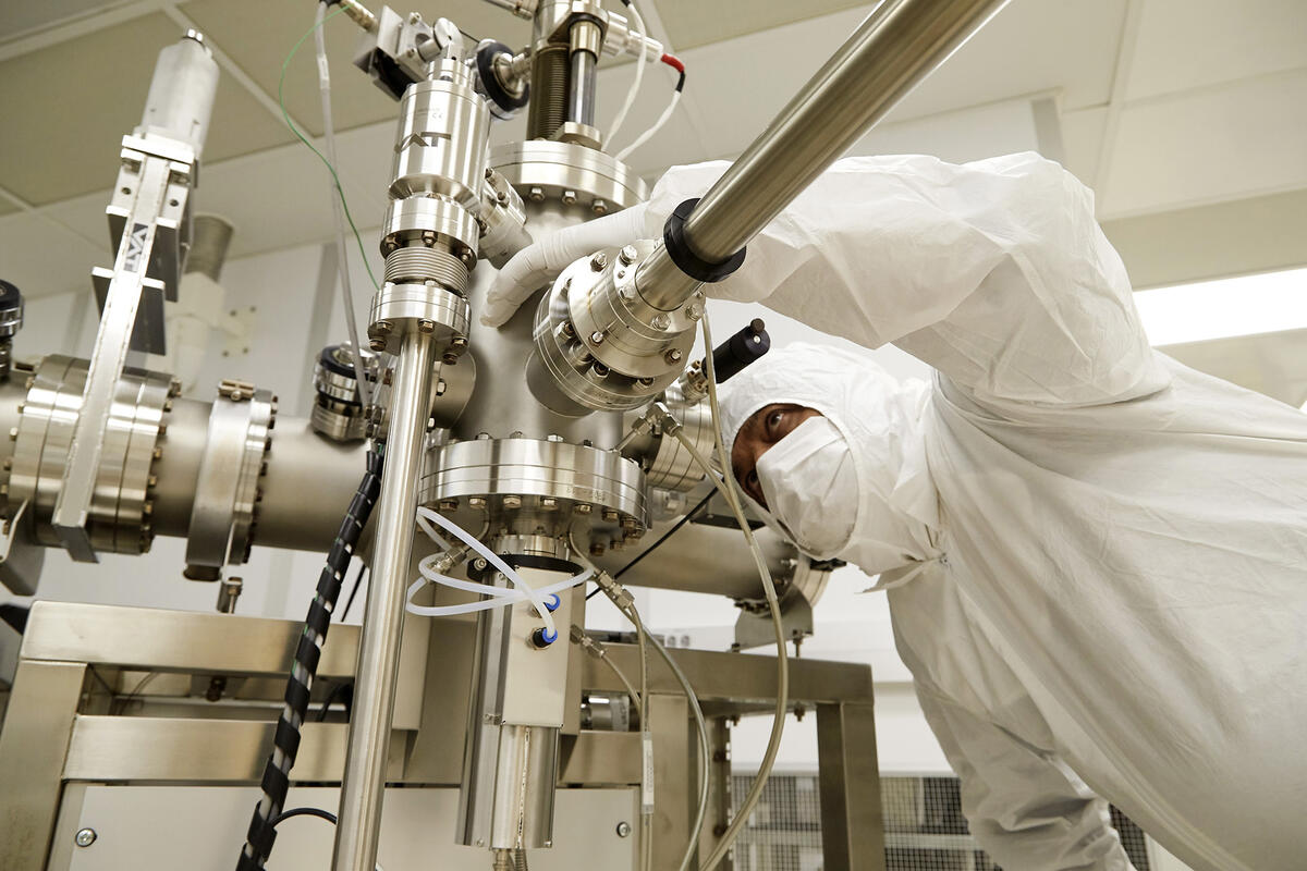Person working inside of the laboratory