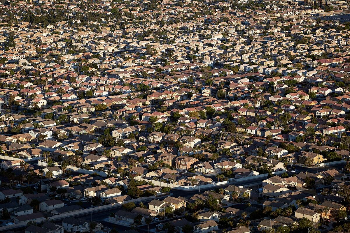 Aerial of housing tracts