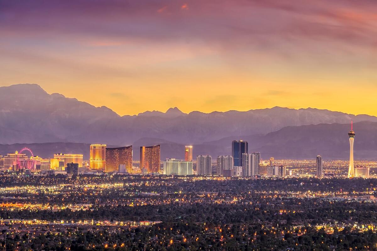 Las Vegas Strip during sunset