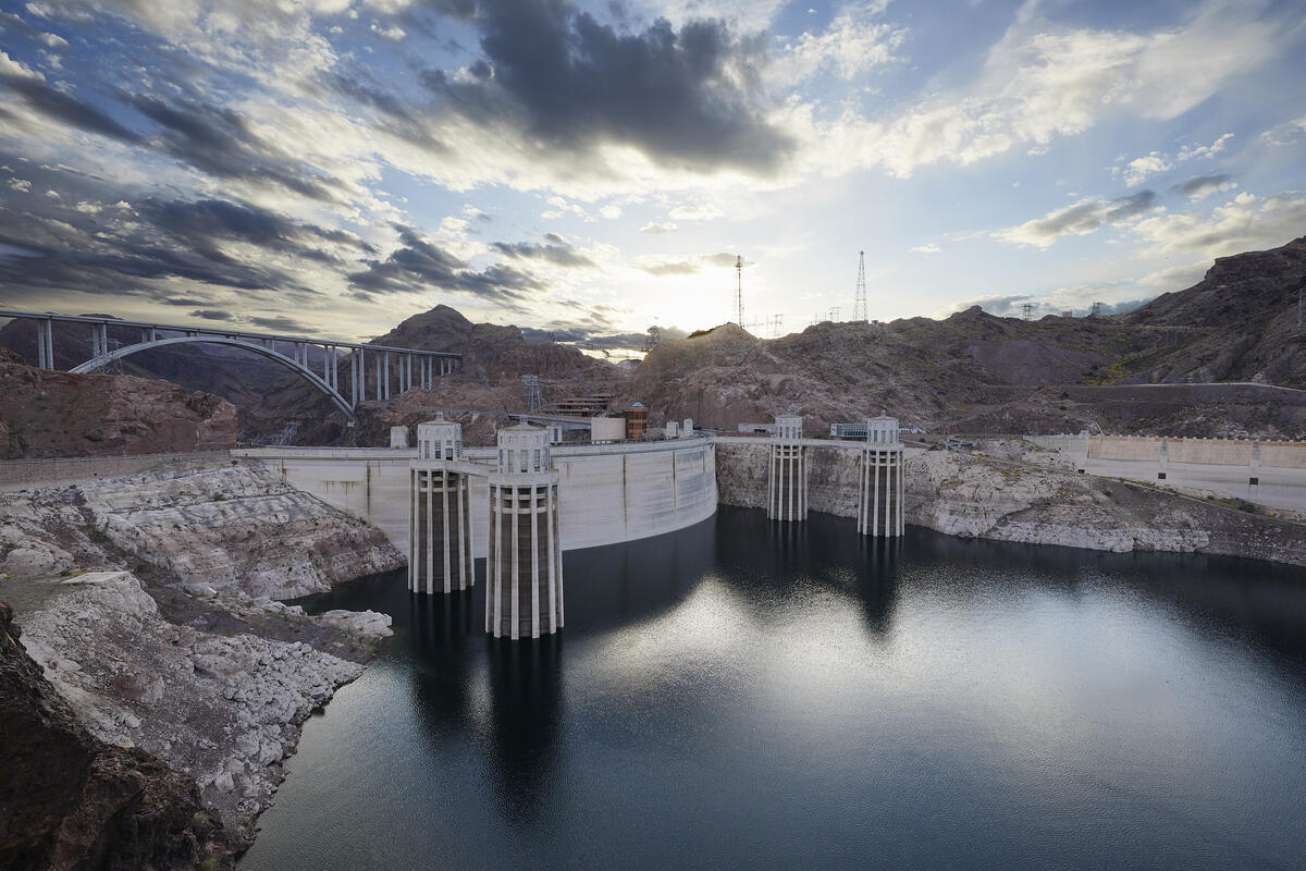 Hoover Dam at sunset