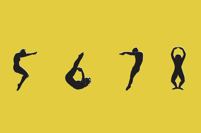 illustration of dancers forming numbers with their bodies
