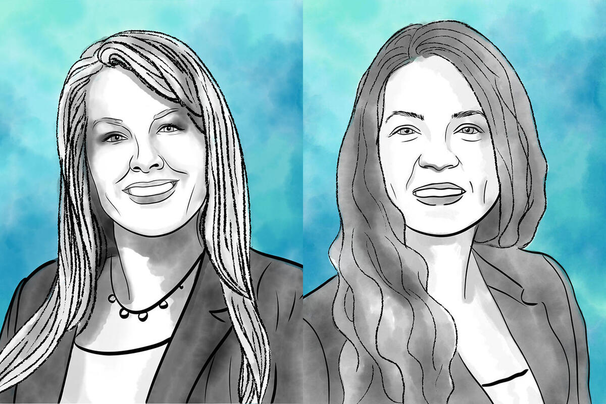 illustration of two alums