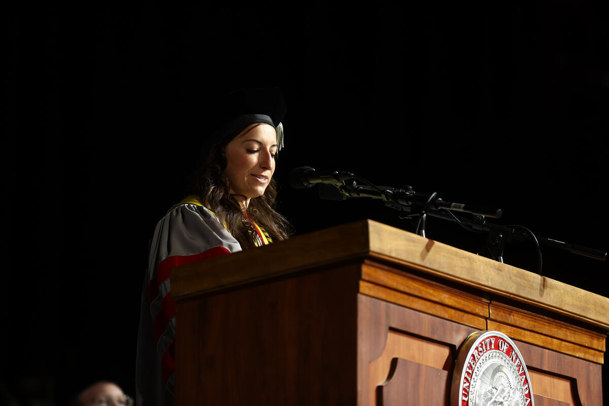 woman giving a speech