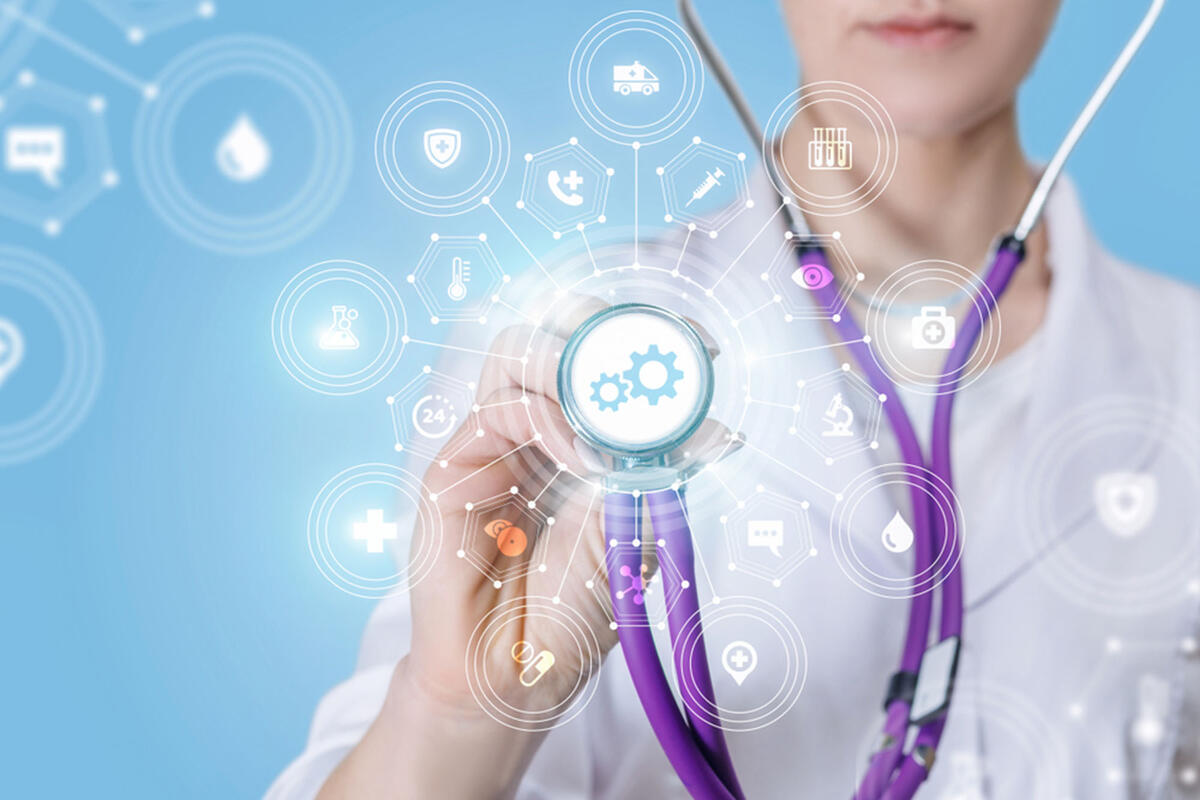 photo illustration of nurse with stethoscope