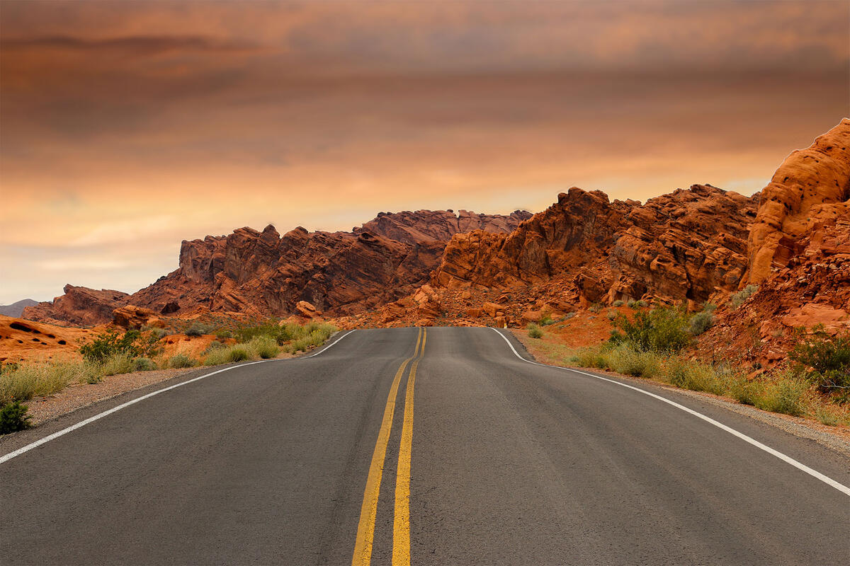 Scenic shot of the Valley of Fire 