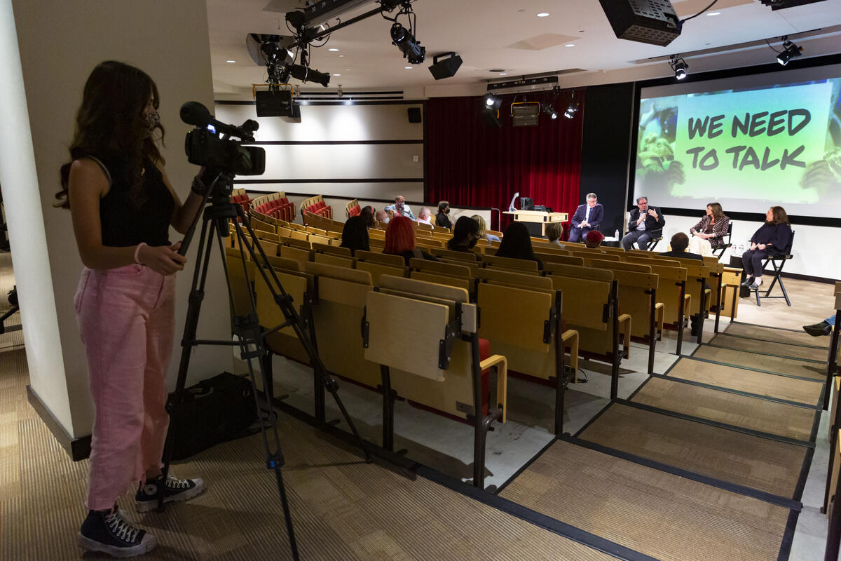Greenspun Hall auditorium during panel discussion