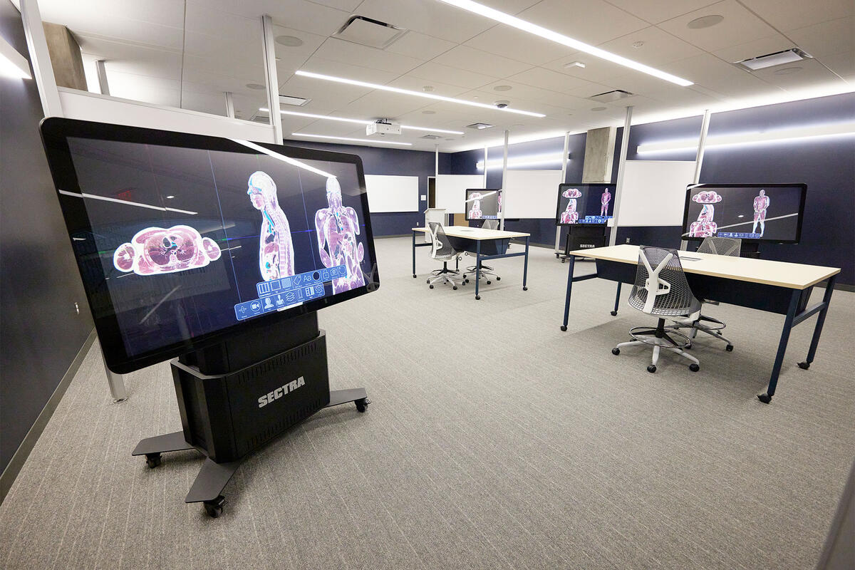 Virtual anatomy lab at the Kirk Kerkorian Medical Education Building