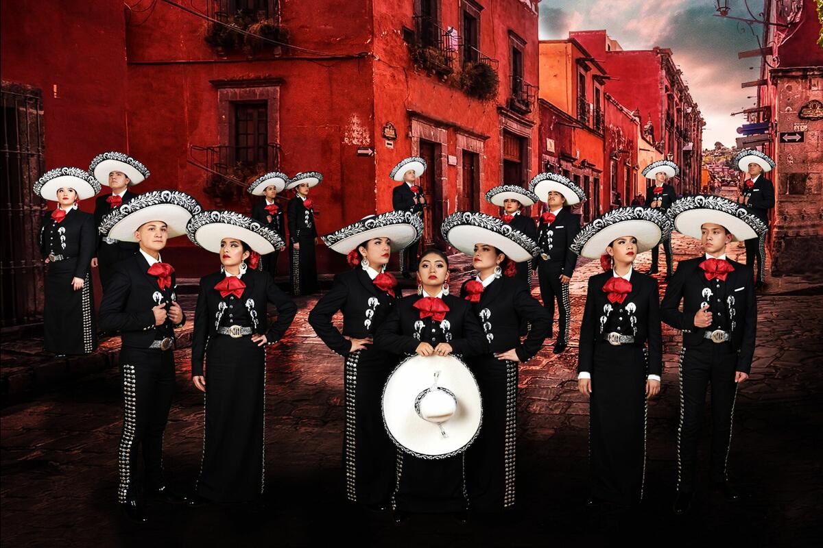 large group of mariachi performers
