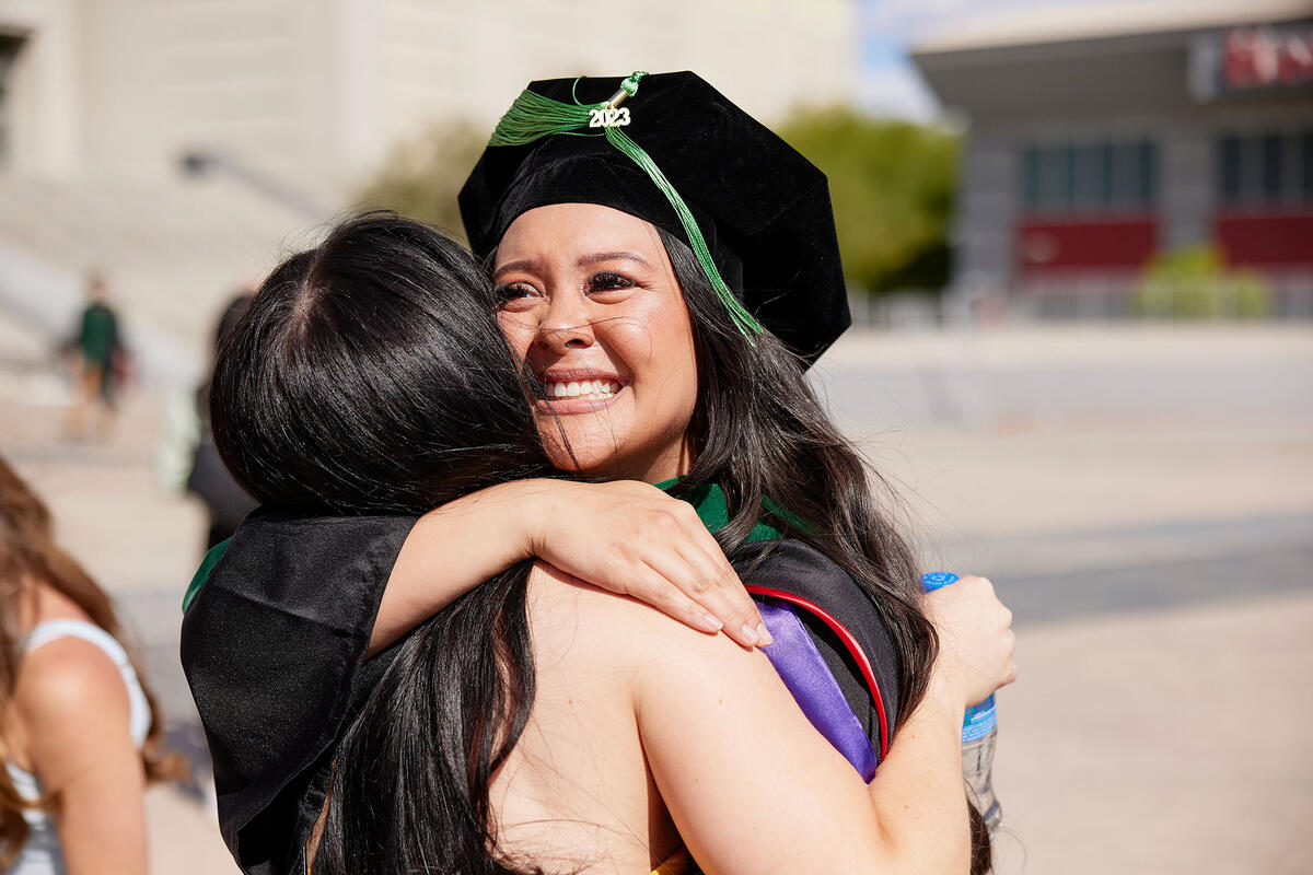 Medical student at the school of medicine commencement ceremony