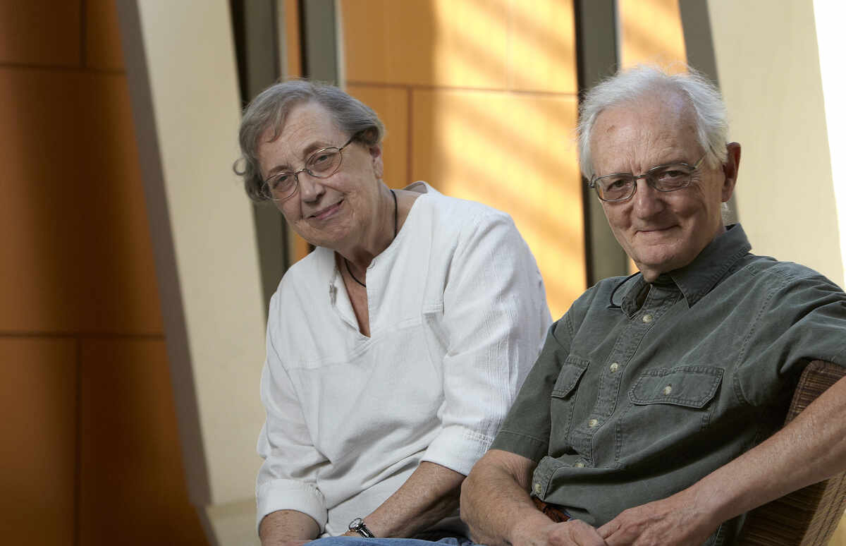 woman and man posing