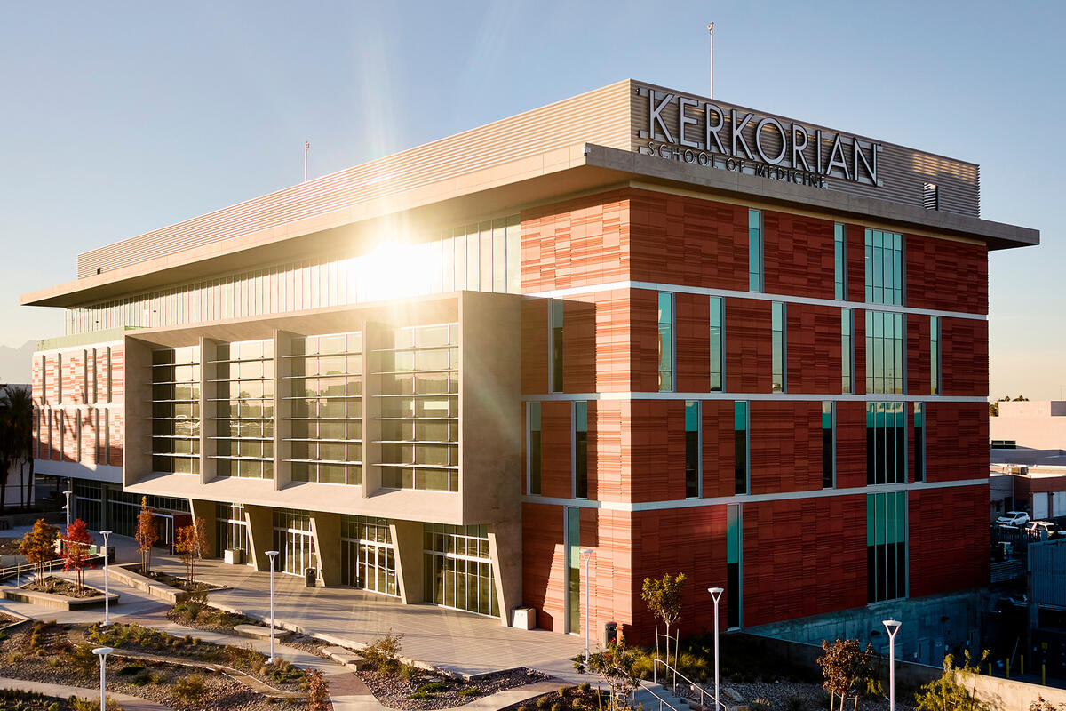 outside drone shot of Medical Education Building