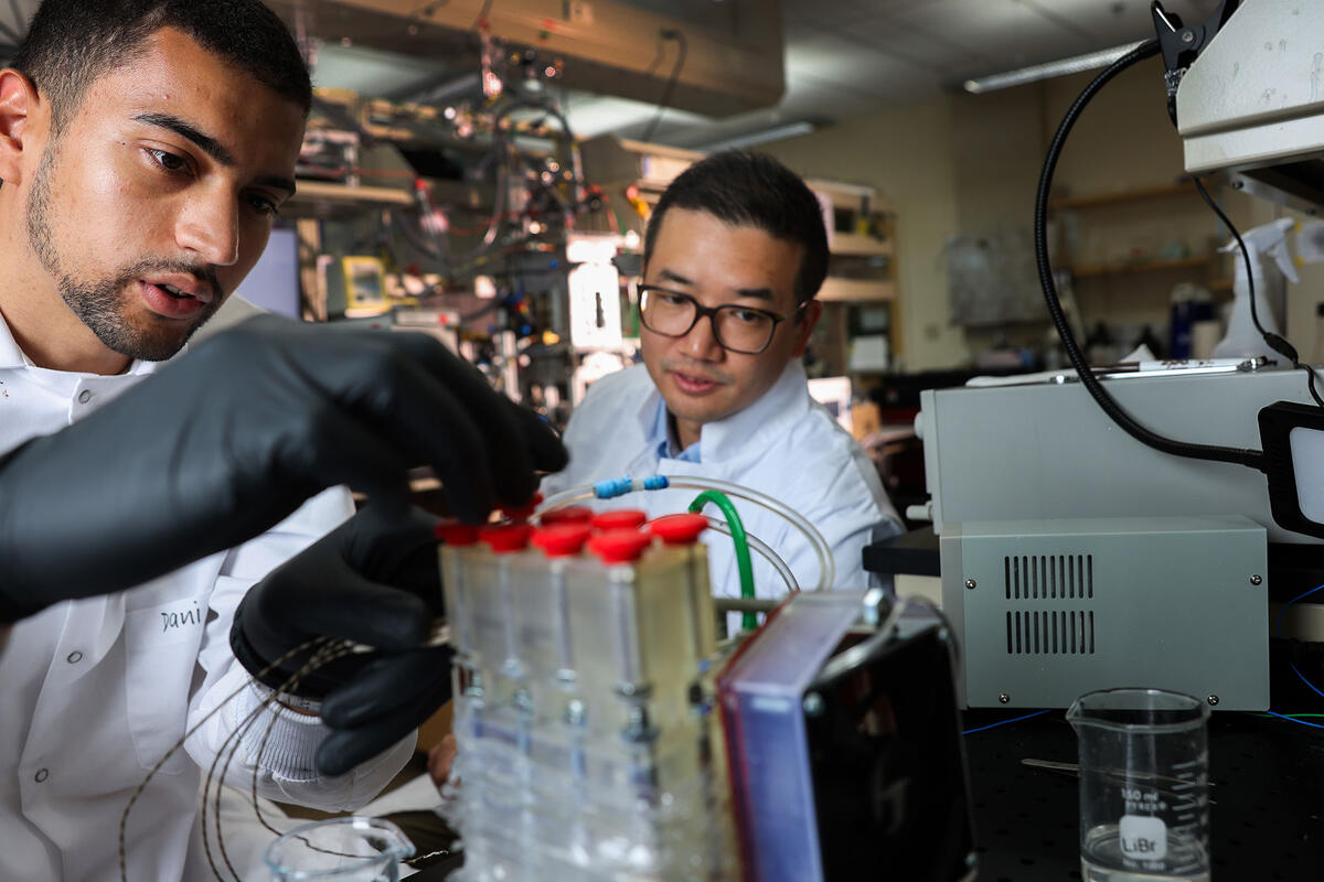 Two research scientists in a lab