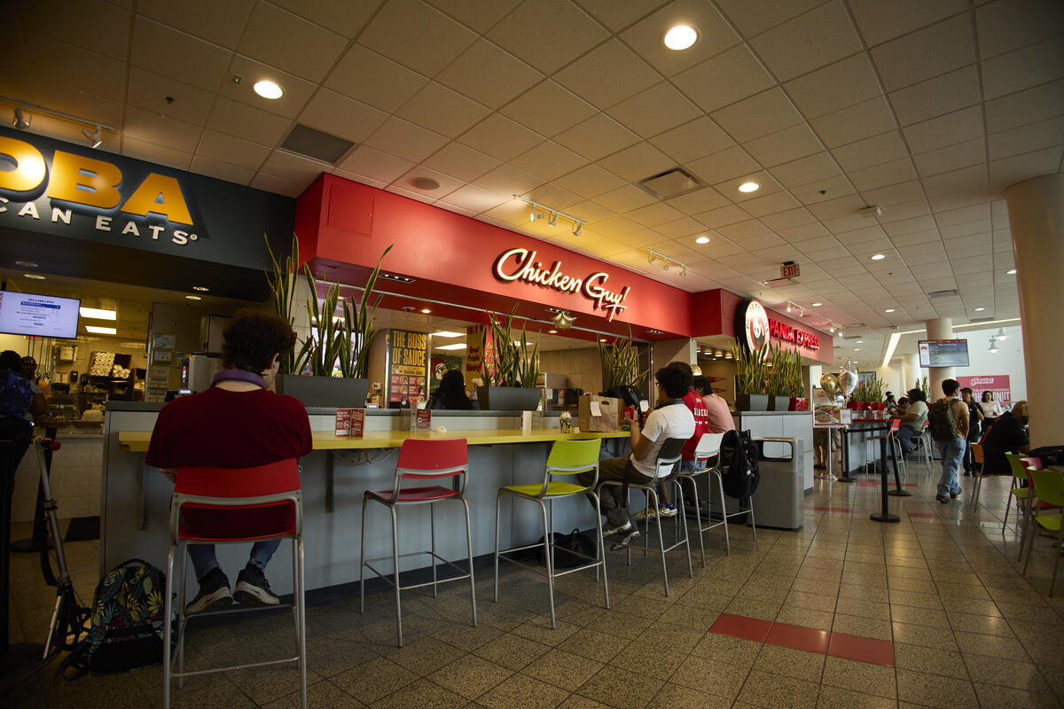 a frontal view of the Chicken Guy food franchise