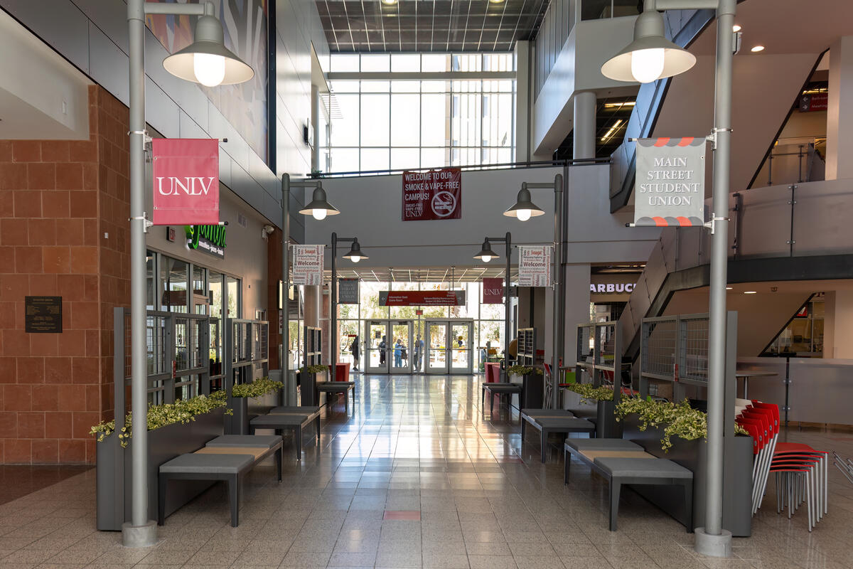 A empty hall inside the Student Union
