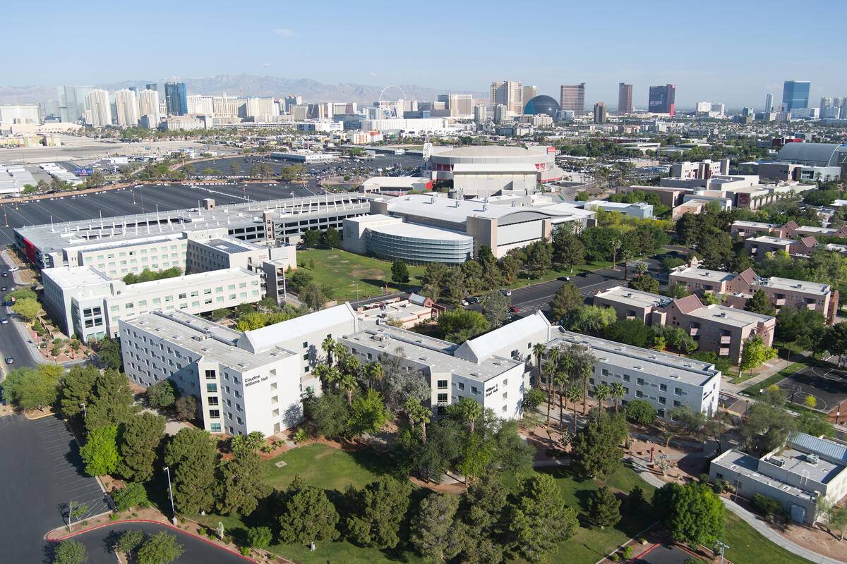 An aerial view of UNLV
