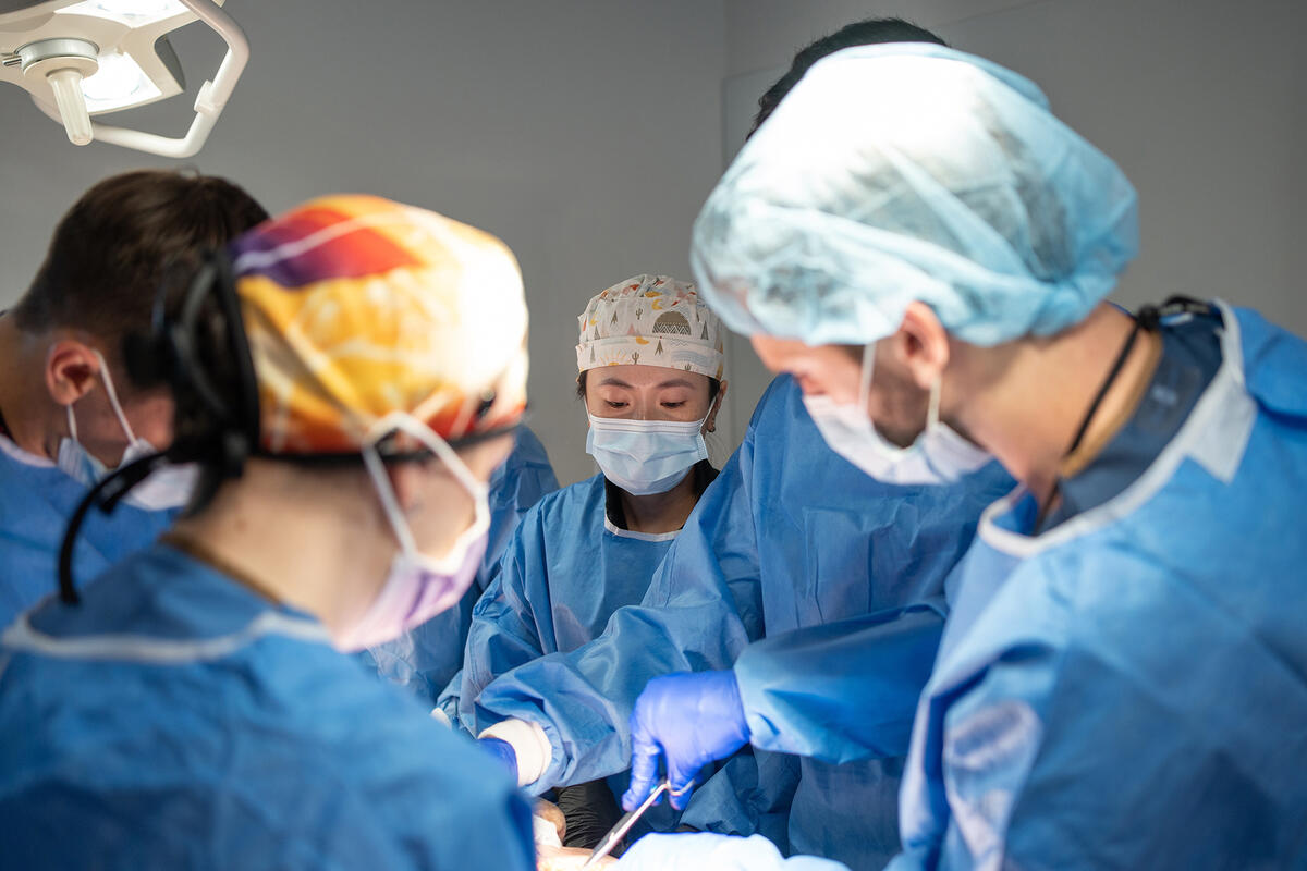 Student observing a surgical procedure