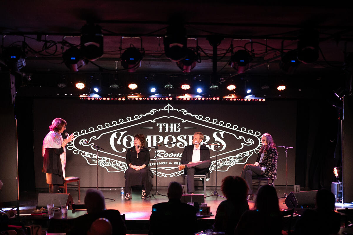 musicians performing on the Composer Room stage