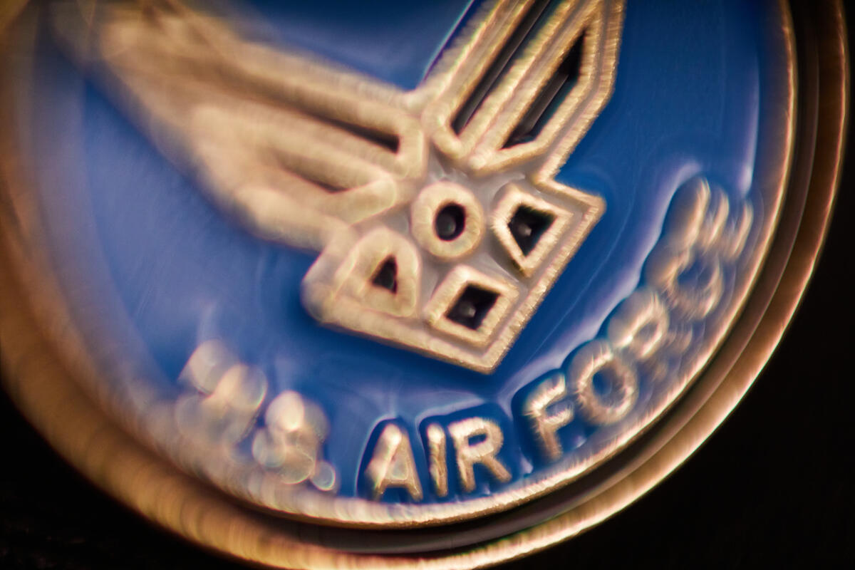 close up of a U.S. Air Force medal