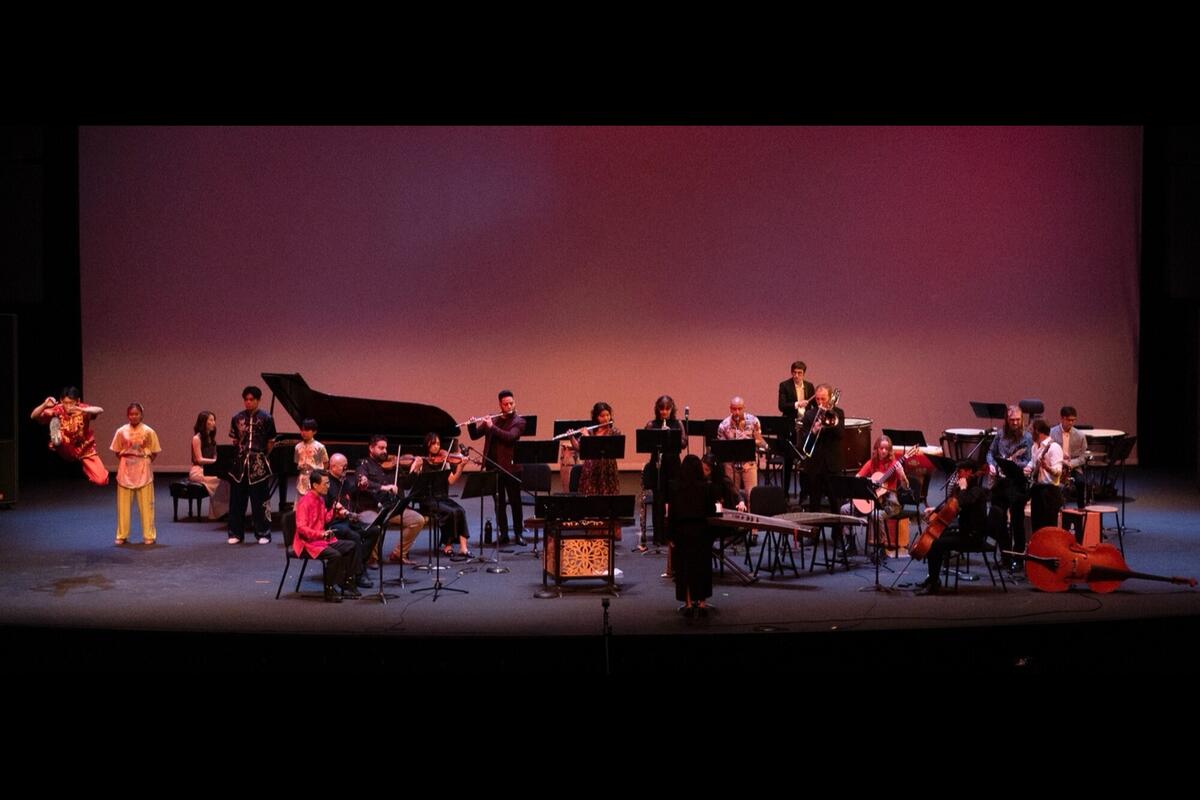 musicians on stage celebrating Lunar New Year