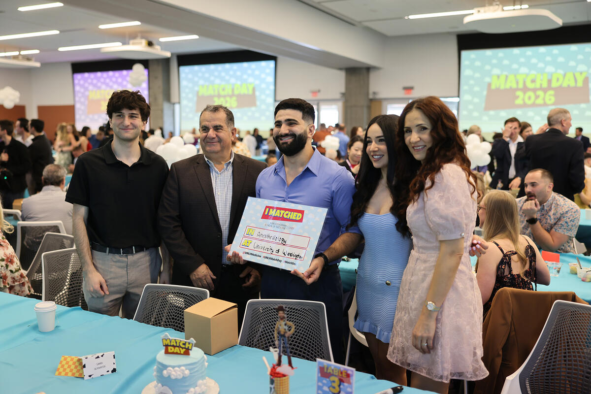 Kirk Kerkorian School of Medicine at UNLV Class of 2026 celebrating Match Day