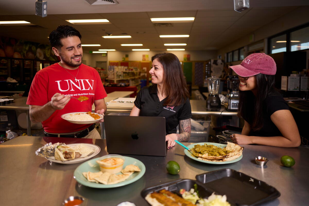 Students making food 