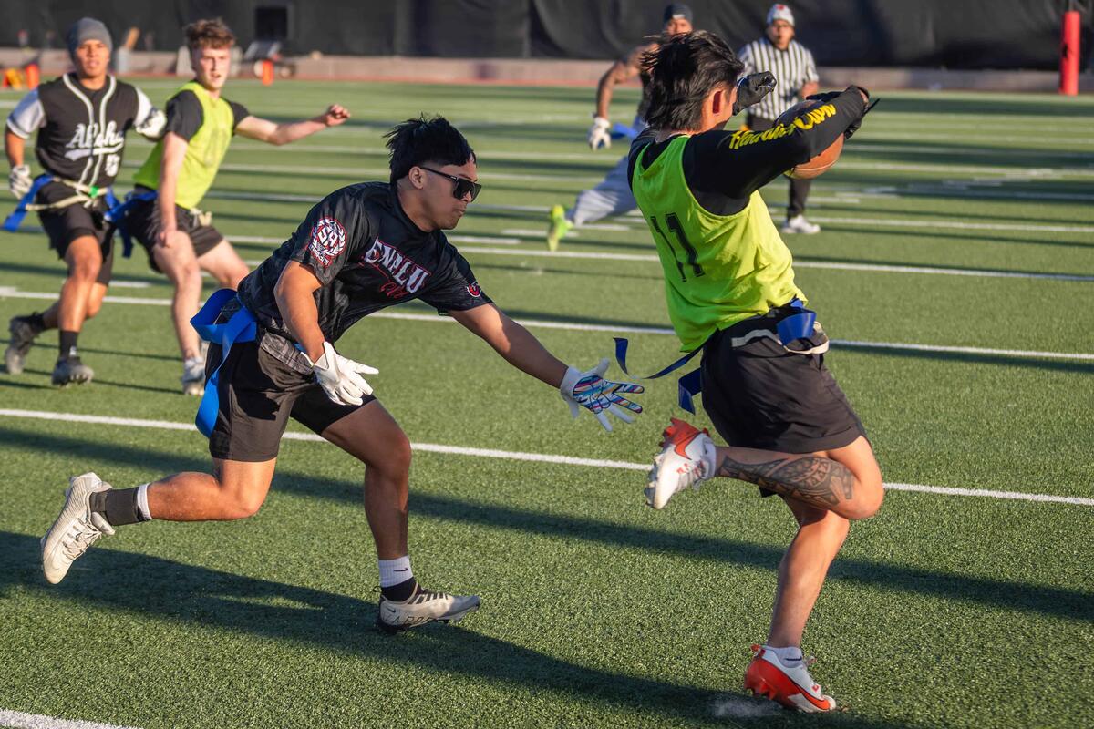 Photo of a flag football game