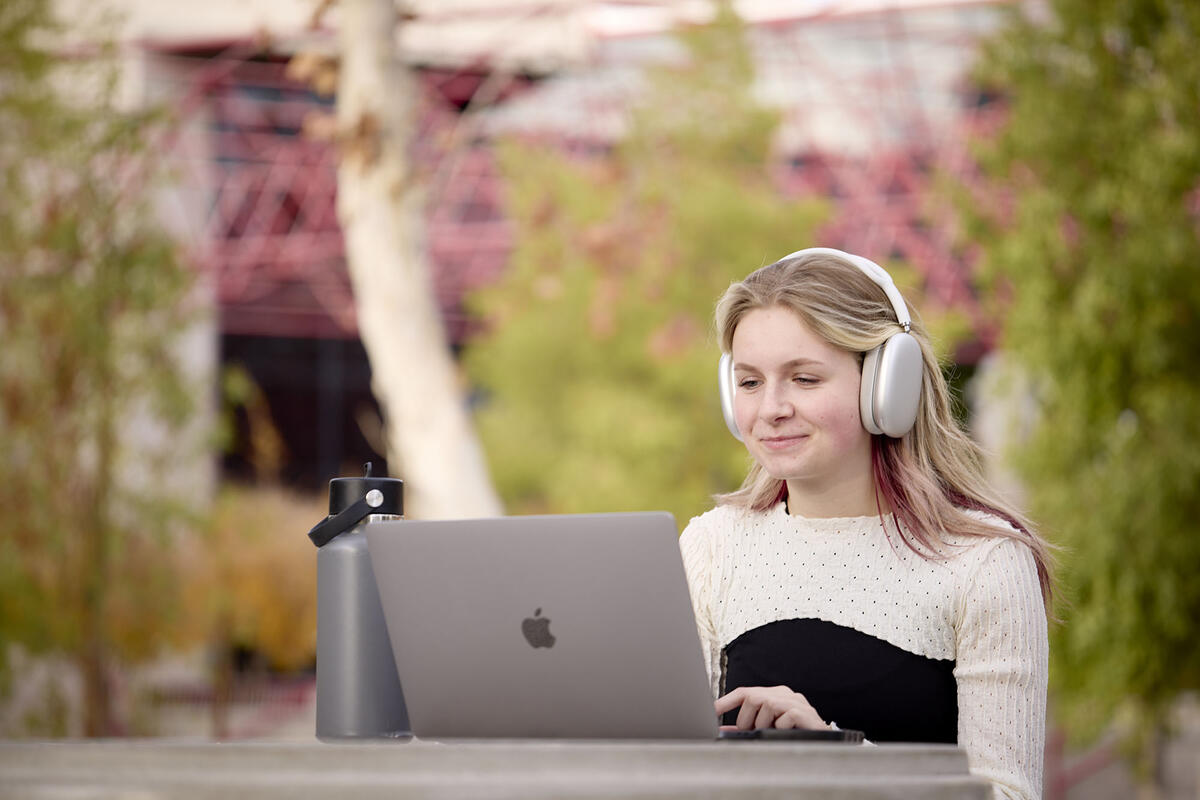 Person on a laptop studying