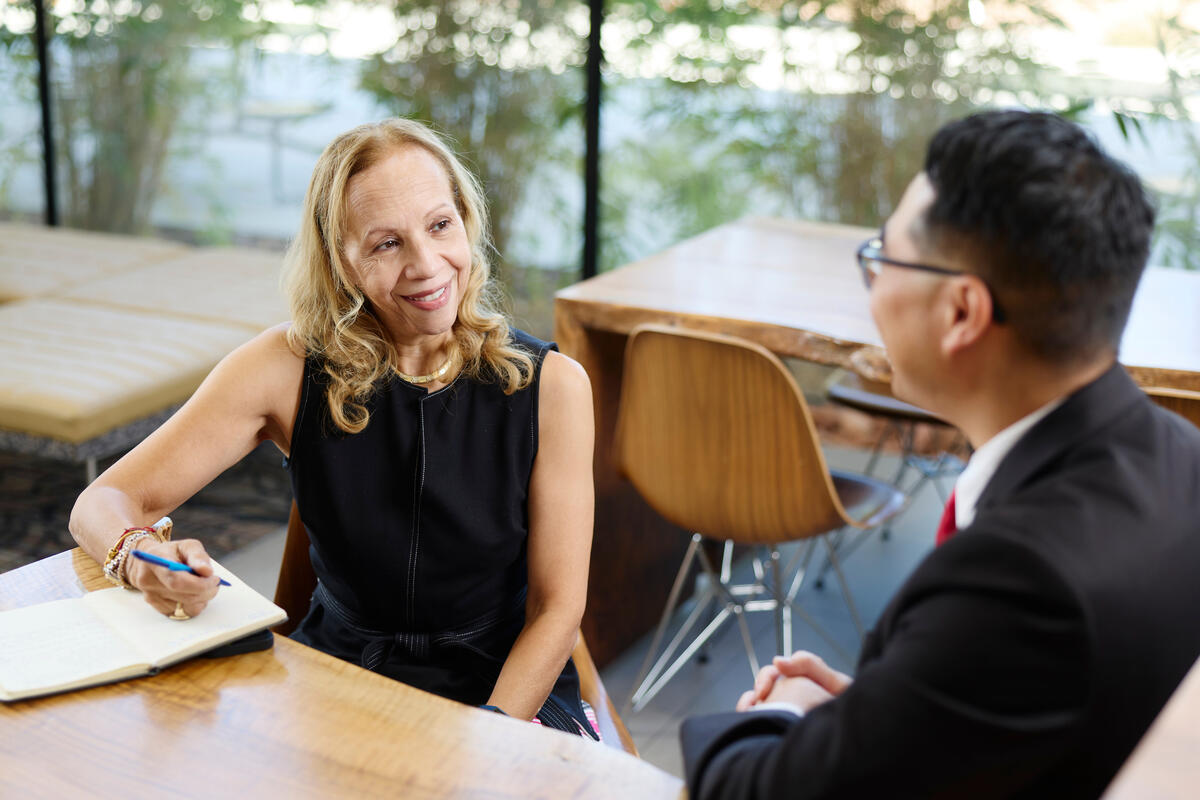 Brenda Thompson-El works with a client related to workplace coaching