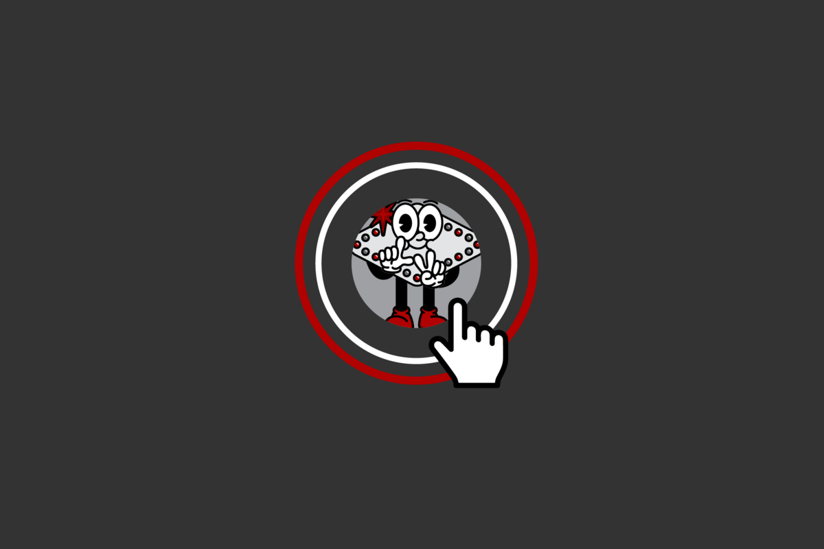 an character icon inside a circle button with a cursor hand appearing to click on it