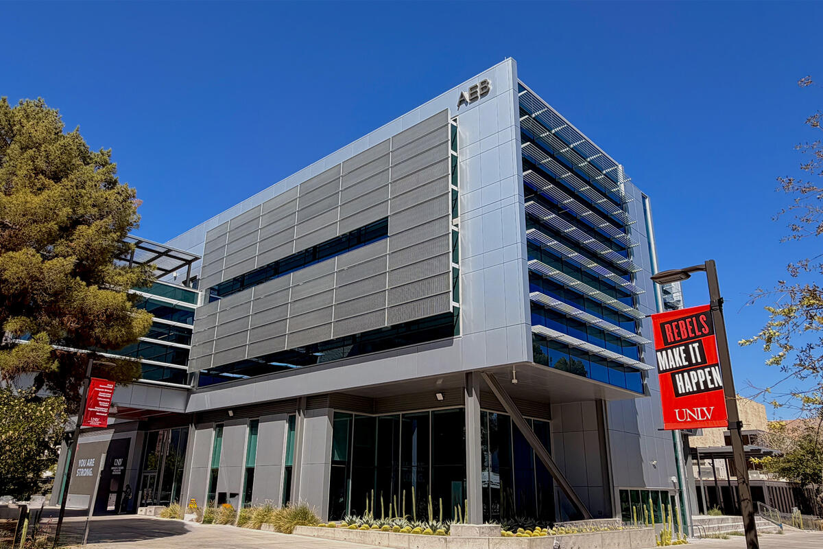 The exterior of U-N-L-V's Advanced Engineering Building