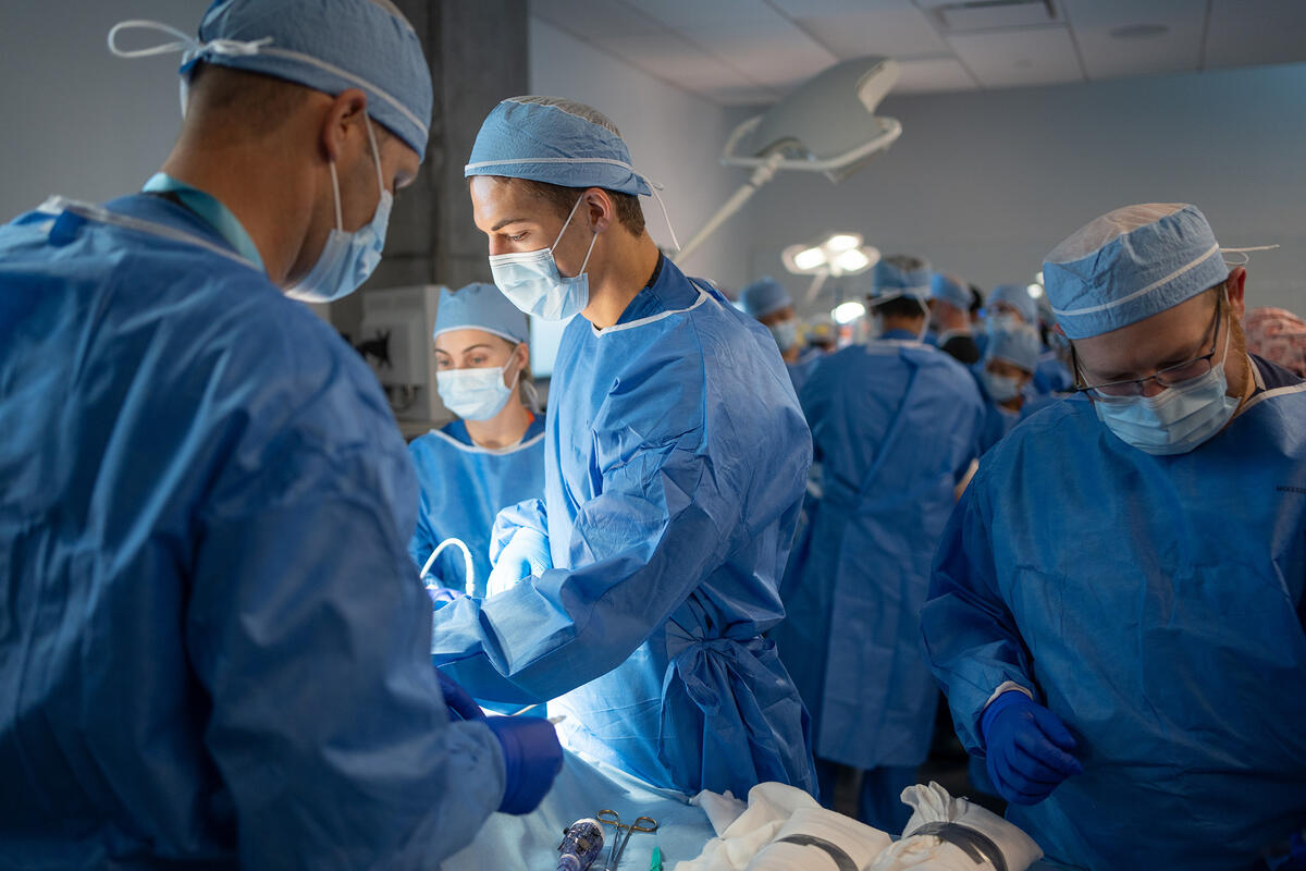Kirk Kerkorian School of Medicine at UNLV residents and fellows at the Multi-Surgical Specialty (MIS) Cadaver Lab.
