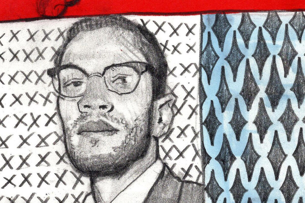 A pencil drawing of a man